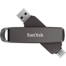 SanDisk Extreme PRO DUAL Drive 2 TB, Flash-Laufwerk 2-in-1 USB Type-A und USB Type-C, Hochleistung, Lesegeschwindigkeit bis 1000 MB/s, Automatische Backups, Dateiverwaltung, Metallgehäuse, Schwarz
