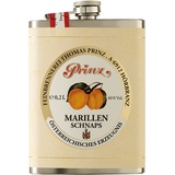 Prinz Marillen-Schnaps im Edelstahl-Flachmann 40% 0,2l