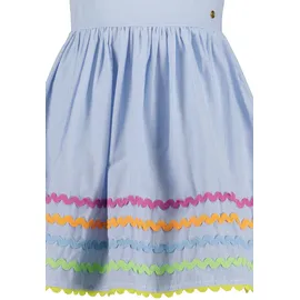 blue seven BLUE SEVEN, Mädchen, Gr. 98, N-Gr, hl blau, Web, Obermaterial: 100% Baumwolle, kontrastfarbene Details, unifarben, Basic knieumspielend, Rundhals, Kleider Sommerkleid