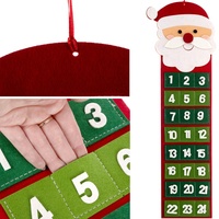 Adventskalender zum Befüllen für Weihnachten DIY 24 Tage Weihnachtsmann Hängender Leer Filz 22252