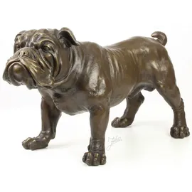 Casa Padrino Luxus Bronzefigur Englische Bulldogge Bronze 54,5 x 24,1 x H. 31 cm - Dekofigur