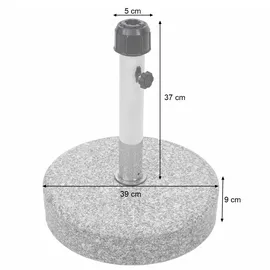 Mendler Schirmständer Granit 24 kg Grau