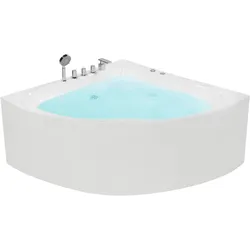 Whirlpool Badewanne weiß Eckmodell 187 x 133 cm ISLITA