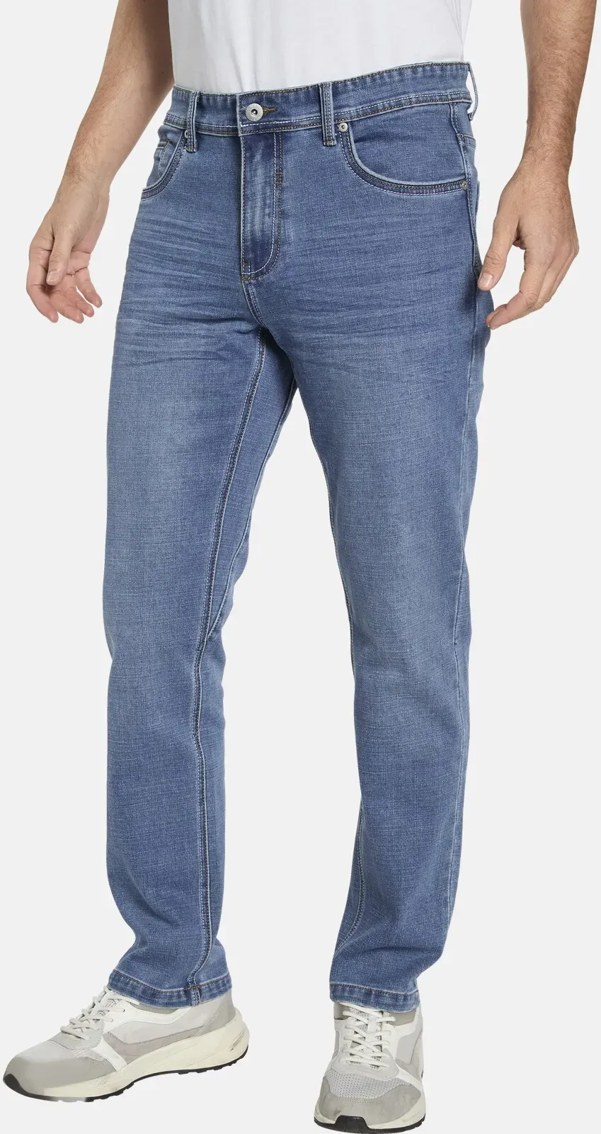 5-Pocket-Jeans BABISTA "Jeans CARLINOZ", Herren, Gr. 60, N-Gr, blau, Obermaterial: 61% Baumwolle CO. 37% Polyester COOLMAX PES(Coolmax). 2% Elasthan EL., Jeans 5-Pocket-Jeans