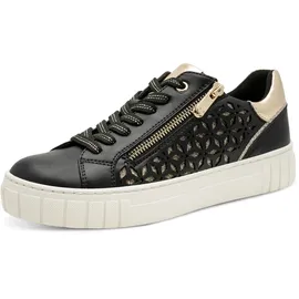 Marco Tozzi Plateau-Sneaker Damen Schwarz/Gold 40