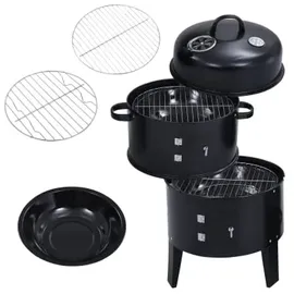 vidaXL 3in1 Holzkohlegrill Räucherofen 40 x 80 cm