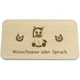 Kreativknoten Frühstücksbrettchen für Kinder personalisiert, Geschenkidee als Geburtstagsgeschenk oder Babygeschenk, Taufgeschenk. Ein nachhaltiges Geschenk aus Massivholz - Pony