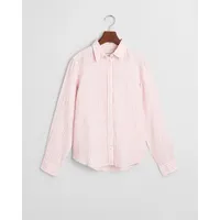 GANT Damen REG Linen Striped Shirt Bluse, Geranium PINK,