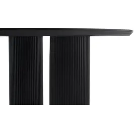 Selsey Fascons – Esstisch rund mit geriffelten Säulenbeinen, Schwarz 100 cm