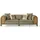 JVmoebel Grünes Sofa mit Rattan-Details und dekorativen Kissen Hochwertig Möbel
