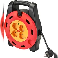 Sygonix SY-4928908 Kabeltrommel 10.00 m Schwarz Schutzkontakt-Stecker