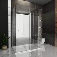 Alpenberger Duschkabine U Form | Duschkabine 3 Seitig Duschabtrennung mit Antikalk | Komplettdusche aus ESG Sicherheitsglas | Glasdusche mit Pendel...