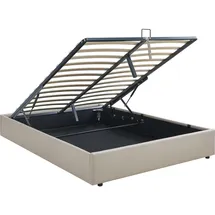 [en.casa] Polsterbett Nola 140x200 cm Leinen Beige