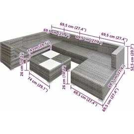 vidaXL Garten-Lounge-Set grau 42738