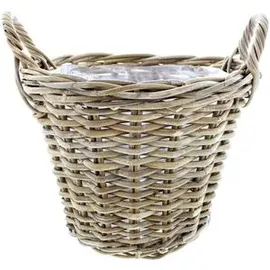 Frank-Flechtwaren Rattan Ø 40 x 30 cm Graubraun