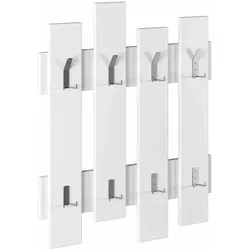 Dmora Garderobe/Kleiderbügel Dpons, Kleiderhalter, Wand-Kleiderständer-Struktur, Wandgarderobe, 64x4h79 cm, Weiß