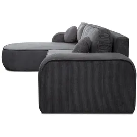 lookway Eckcouch mit Schlaffunktion und Bettkasten Grau