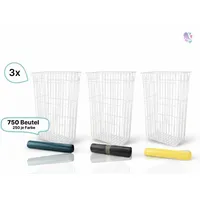 Blanc HYGIENIC Mülltrennsystem 60 l Blau/Gelb/Grau