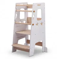Relaxdays Lernturm Sterne 90 x 44 x 44 cm Kiefer massiv weiß