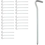 Relaxdays Zeltheringe, 24er Set, rund, normale & harte Böden, Camping Heringe, verzinktes Eisen, 18 cm lang, silber