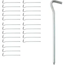 Relaxdays Zeltheringe, 24er Set, rund, normale & harte Böden, Camping Heringe, verzinktes Eisen, 18 cm lang, silber