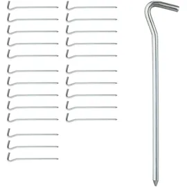 Relaxdays Zeltheringe, 24er Set, rund, normale & harte Böden, Camping Heringe, verzinktes Eisen, 18 cm lang, silber