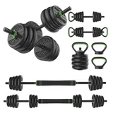 Sport-Knight® Kurzhantel Modulares Vinyl-Hantel-Set 3 in 1 für Zuhause, 20 kg oder 28 kg, (Modulares Set, verschiedene Gewichte für alle Trainingslevel) schwarz