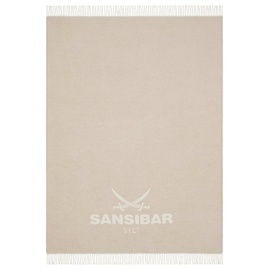 Sansibar Jacquard Scotch Decke Tagesdecke Überwurf 150x200 cm (ca.150x200 cm, Beige/Weiß)