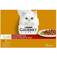 Gourmet Gold 12-Pack fijne hapjes kattenvoer 12X85 GR