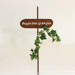 DanDiBo Rankhilfe Gartenstecker "Regen bringt Segen" H-120 cm Kletterhilfe Stecker Metall
