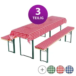 AddLiving Bierbankauflage 240 x 70 cm rot/weiß 3-tlg.