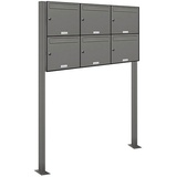 AL Briefkastensysteme Briefkasten Premium (BxH): 122.9 x 150cm, Anzahl Schlitze: 6 stehend - Grau