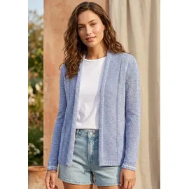 LAURA SCOTT Strickjacke aus leichtem, kühlen Bändchengarn Blau 40/42