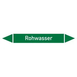 Rohrleitungskennzeichen Rohwasser - 270x37 mm Folie selbstklebend