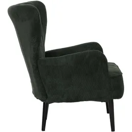 Mendler Lounge-Sessel HWC-K37 Cord 75 x 80 x 75 cm dunkelgrün mit Kissen