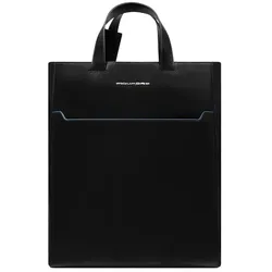 Piquadro Blue Square Schultertasche RFID Schutz Leder 30 cm Laptopfach  schwarz