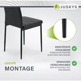 Juskys Esszimmerstühle Loja 4er Set - Schwarz