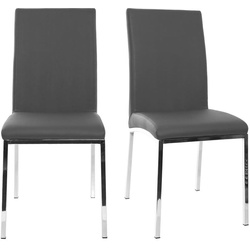 2er-Set Design-Stühle Polyurethan grau SIMEA
