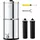 Vevor Schwerkraft Wasserfiltersystem Edelstahl Arbeitsplattensystem 4,4 + 5,5 L Wasserfiltrationssystem, reduziert Blei und bis zu 99 % Chlor, mit 2 Kohlefiltern Zapfhahn, Camping Wohnmobil Zuhause