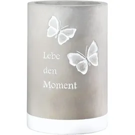 Gilde Weinkühler Lebe den Moment" in Grau - (H)21,5 cm