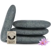 Hot Stone Fußstein aus zertifiziert echtem Basalt für viel Wärme (4 Stück) – zur Ergänzung deines Hot Stone Massage Sets