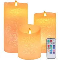 Flammenlose Kerzen, 18-tasten-fernbedienung Für Farbwechselnde Led-kerzen, 24-stunden-timer, 3er-set