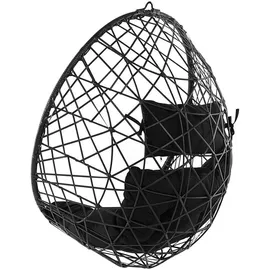 Beliani Hängesessel Rattan 0 x 0 x 0 cm Schwarz