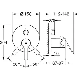 Grohe Lineare Unterputz-Duscharmatur mit Mischer Chrom 24095001