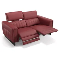 Sofanella 2-Sitzer Leder LESINA, Relaxsofa, Designsofa, Designer Couch, Italienisches Sofa, 2er Sofa rot