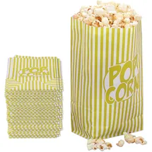 Relaxdays Popcorntüten 144 St. Gelb/Weiß