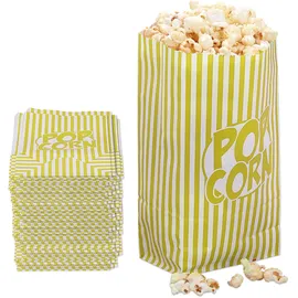 Relaxdays Popcorntüten 144 St. Gelb/Weiß