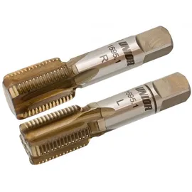 Unior Pedalgewindebohrer-Set, links, rechts 9/16x20 TPI, 1695.1 - Braun