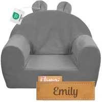 Flumi Personalisierte Kindersessel – Babysessel - Kindersitz fur Kinderzimmer Spielzimmer – Mikrofaser Sessel mit Gravur Kindername