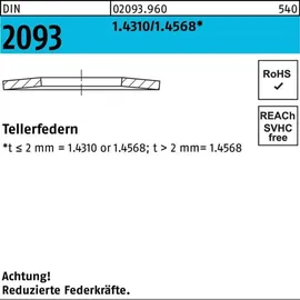 Reyher DIN 2093 Tellerfeder Stahl 1.4310/1.4568 28x14,2x1,5mm